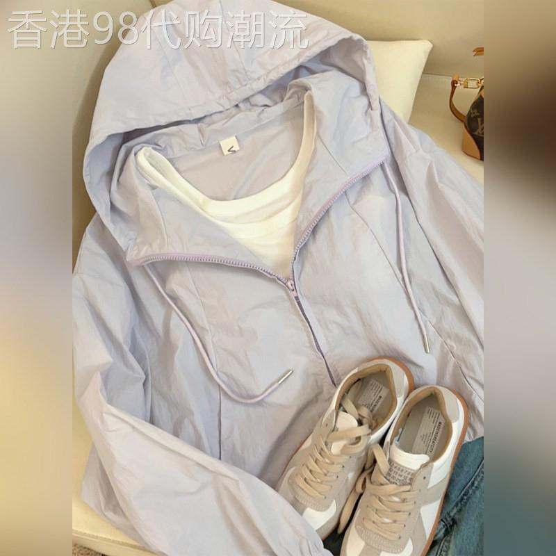 潮牌短款连帽防晒衣女薄款外套夏季2026年爆款韩系小个子休闲上衣