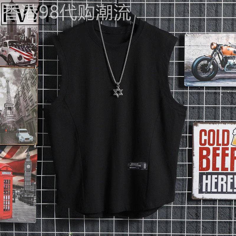 潮牌运动背心男款纯棉无袖坎肩t恤2026新款健身衣服男士外穿夏季