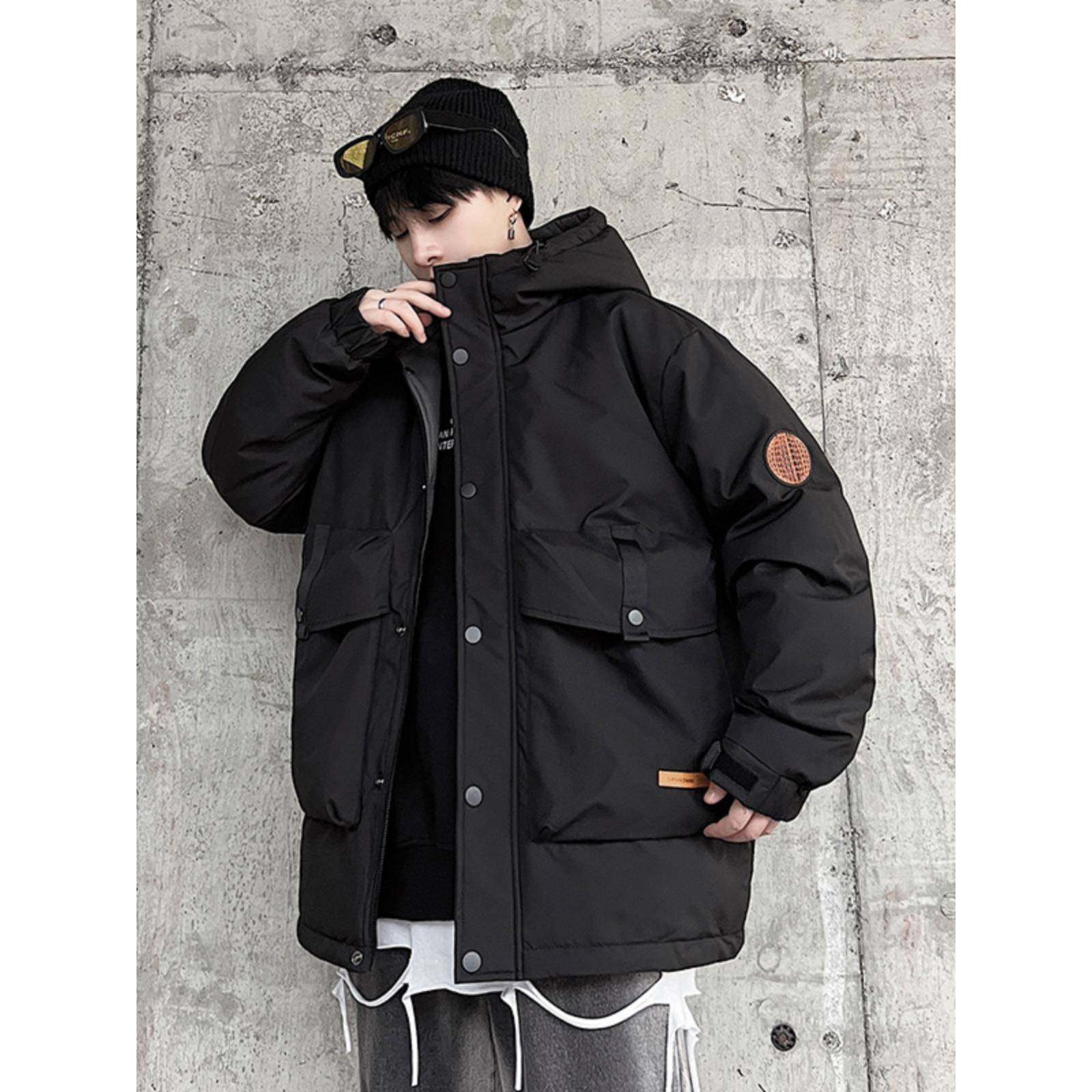 羽绒服男冬季2025年新款加肥加大码加厚时尚潮牌男士连帽外套高端