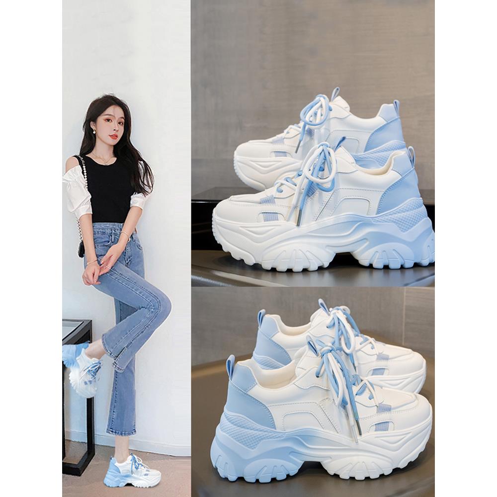 网红爆款老爹鞋子女2025新款春季百搭透气网面厚底增高运动休闲鞋