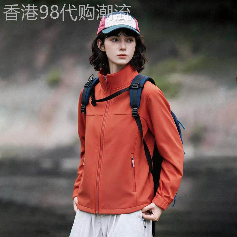 潮牌轻薄透气冲锋衣2026春秋新款软壳大码弹力显瘦登山服风衣外套