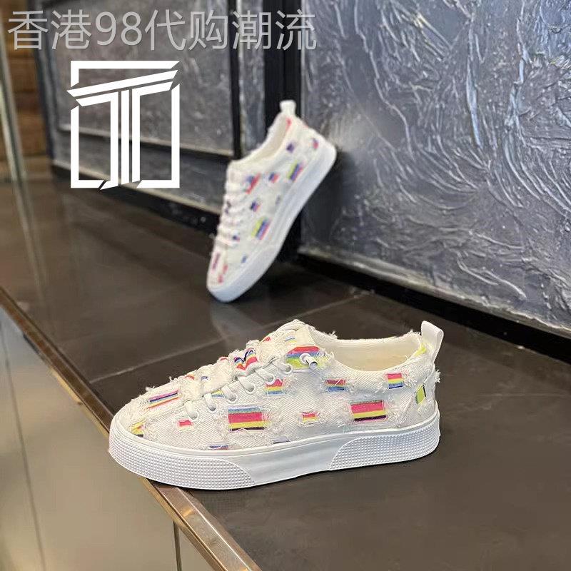 香港潮牌ITUN7G夏季新款透气帆布男鞋薄款破洞布面一脚蹬休闲板鞋