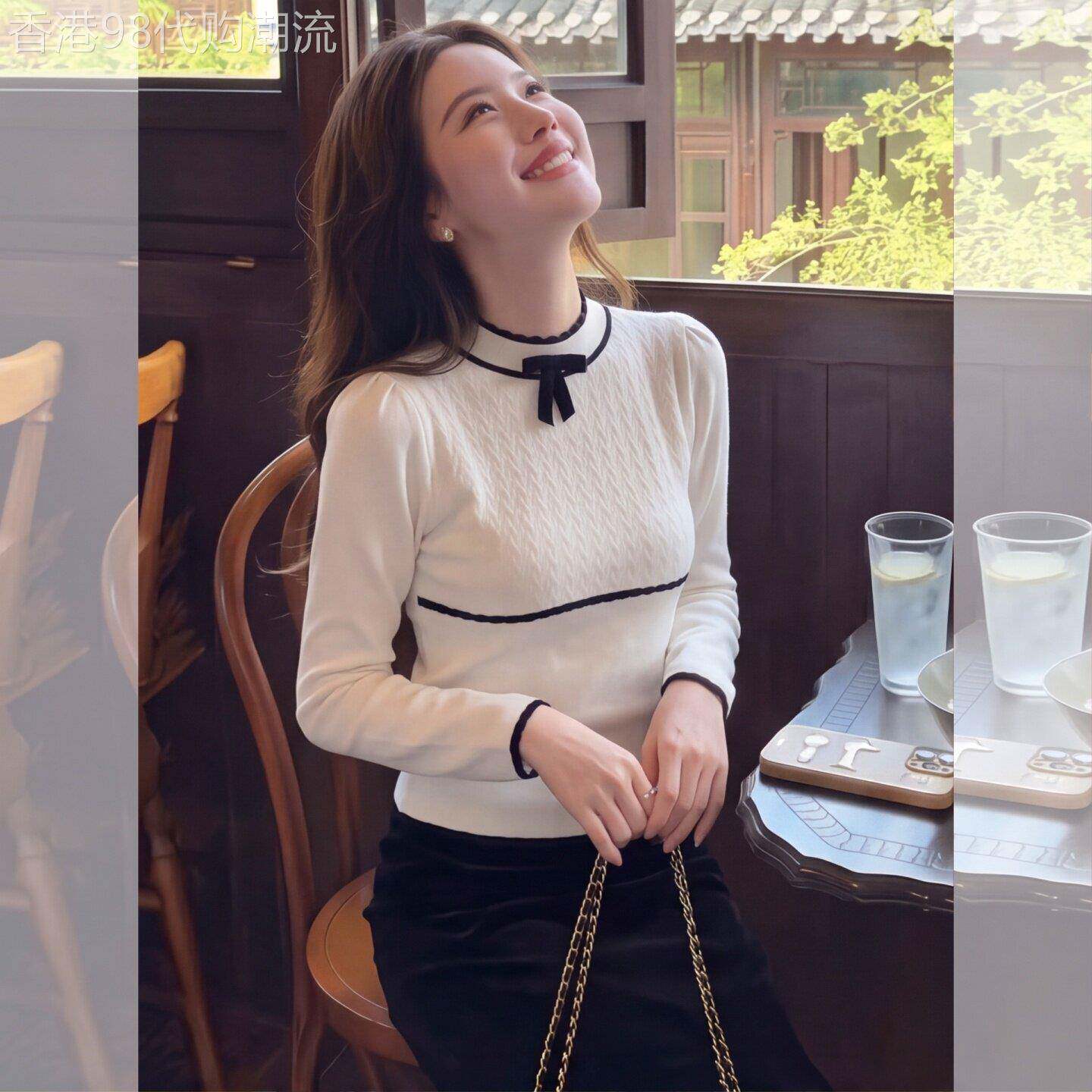 2026秋季新款大码女装通勤显瘦遮肉气质女装百搭半高领蝴蝶结长袖