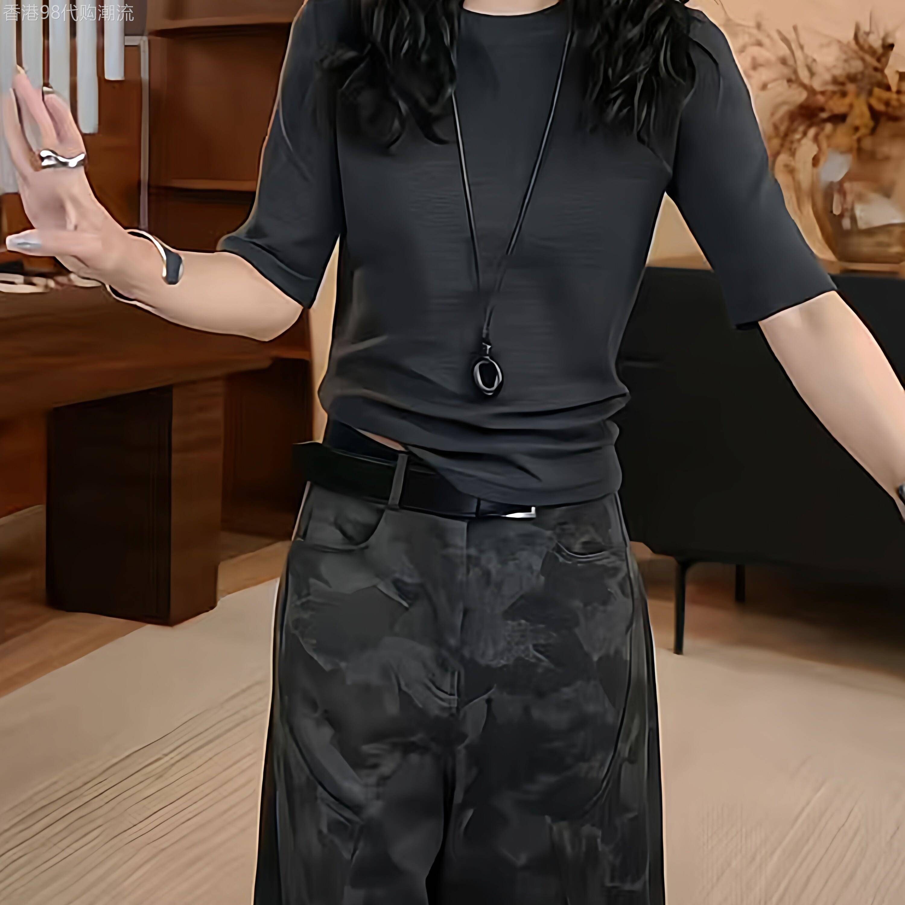 高级感灰色短袖T恤女春夏季薄款2026新款韩版显瘦内搭五分袖上衣