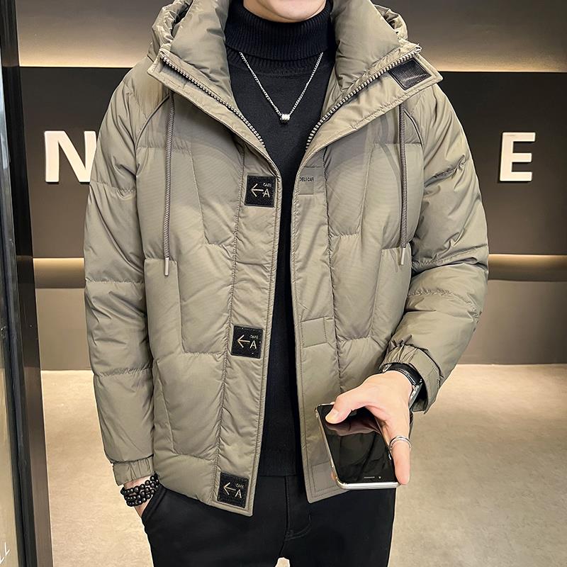 高端轻奢羽绒服男轻薄立领冬季潮牌2025新款修身短款袄子痞帅外套