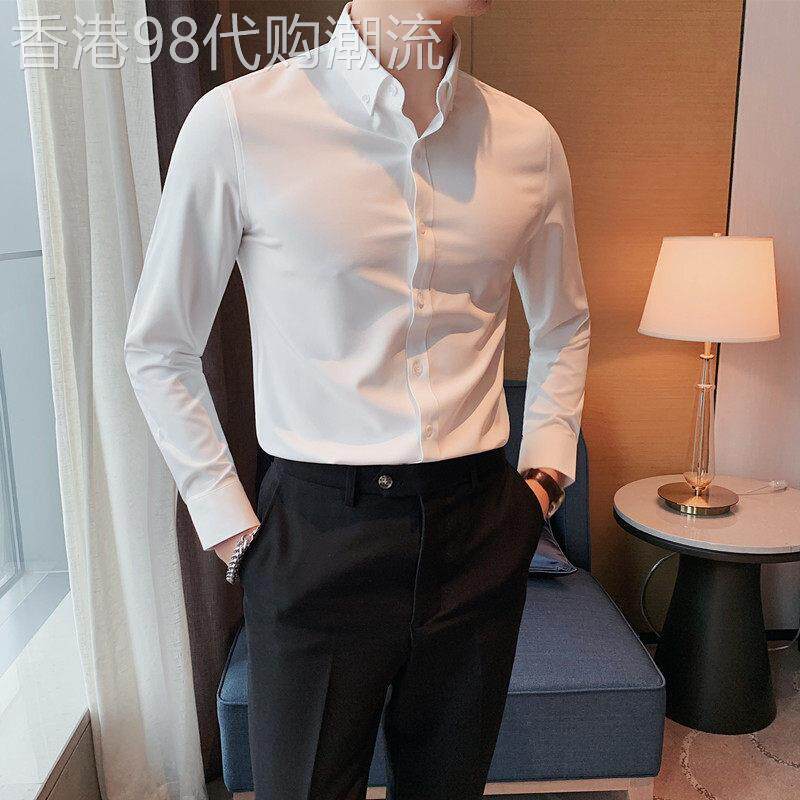 UASK高级感白色衬衫男长袖2026新款高端正装商务休闲男士衬衫免熨