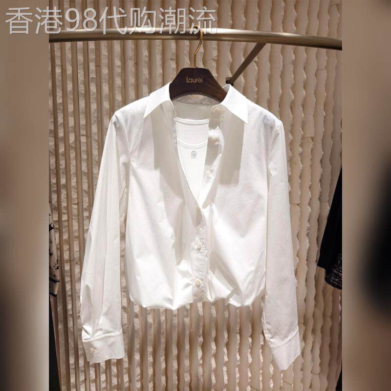 韩版白色衬衫女装春季2025年新款高级感小众气质上衣小衫长袖衬衣