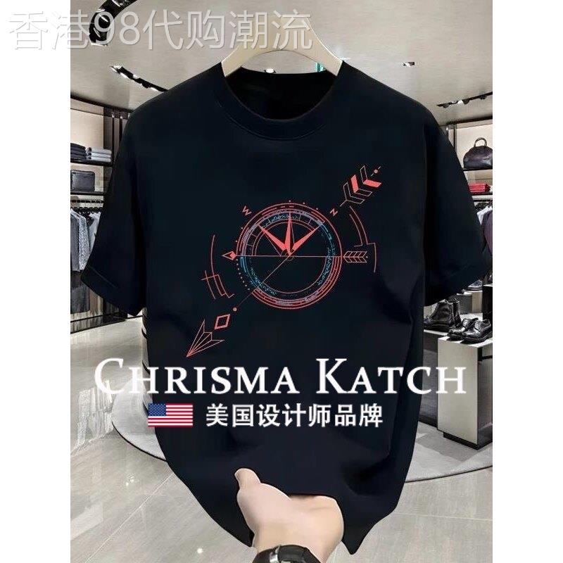 出口美国⭐Chrisma Katch~短袖休闲t恤半袖大尺码透气印花圆领男士
