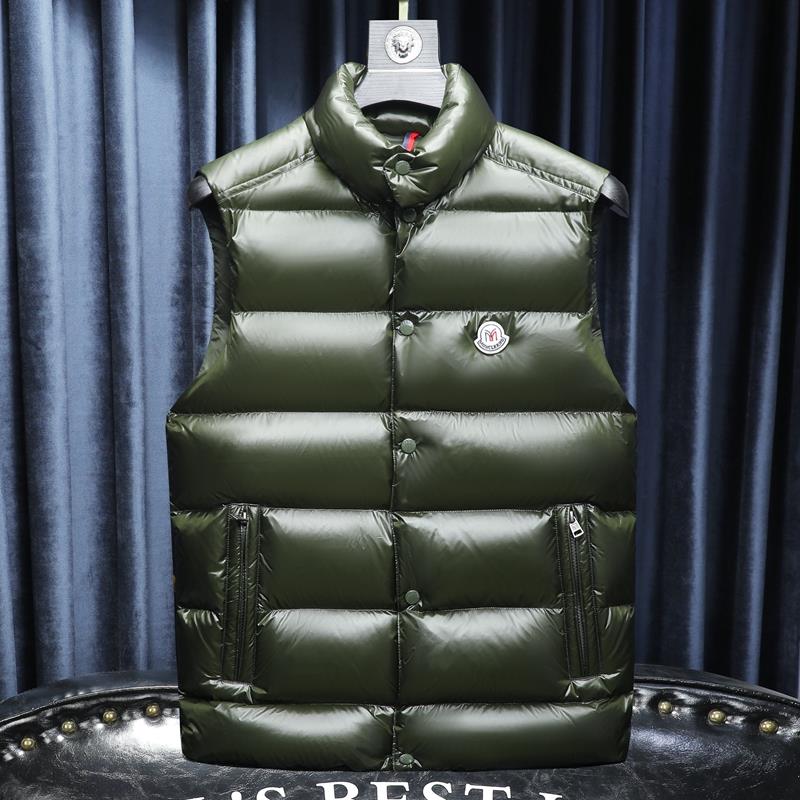 欧货轻奢立领羽绒马甲男士冬季保暖修身白鸭绒纯色保暖外套男上衣