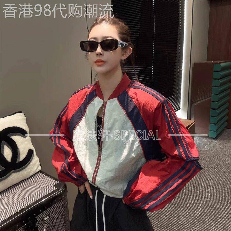 撞色拼接防晒衣外套女2025新款夏季立领袖子漏洞长袖上衣欧洲站Q