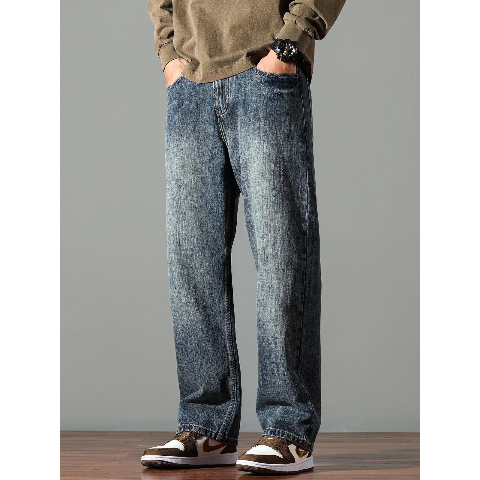 it neith BIAS潮牌春秋新款牛仔裤男直筒大尺码阔腿百搭宽松休闲