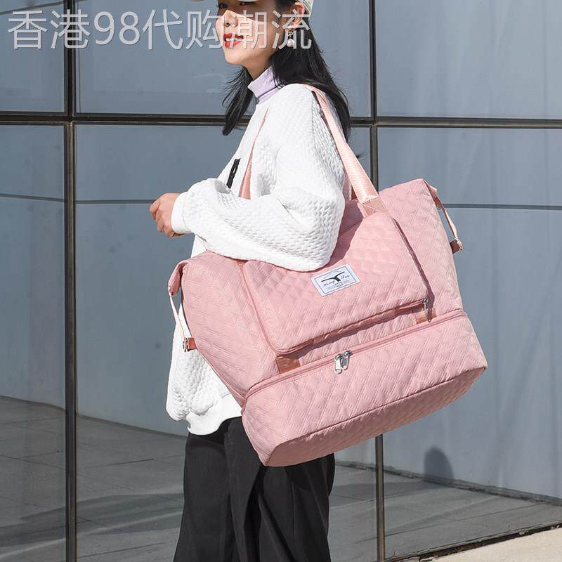 香港旅行收纳包放衣服可携式折叠包大容量双层收缩行李包女旅游手