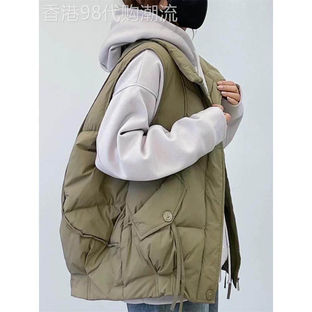 羽绒棉马甲女2025秋冬新款韩版宽松大码显瘦无袖坎肩马夹外套上衣