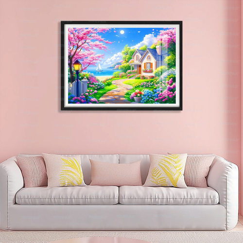海边童话小屋十字绣小件卧室风景