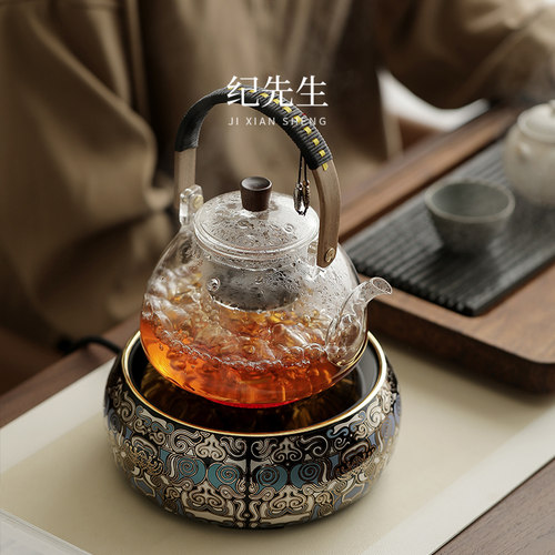 纪先生敦煌文化电陶炉煮茶器无线遥控煮茶炉煮茶器轻奢高档礼盒装