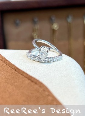 Veri薇芮 星轨叠戴椭圆钻戒 s925银镀金 小众设计仿真钻时尚女