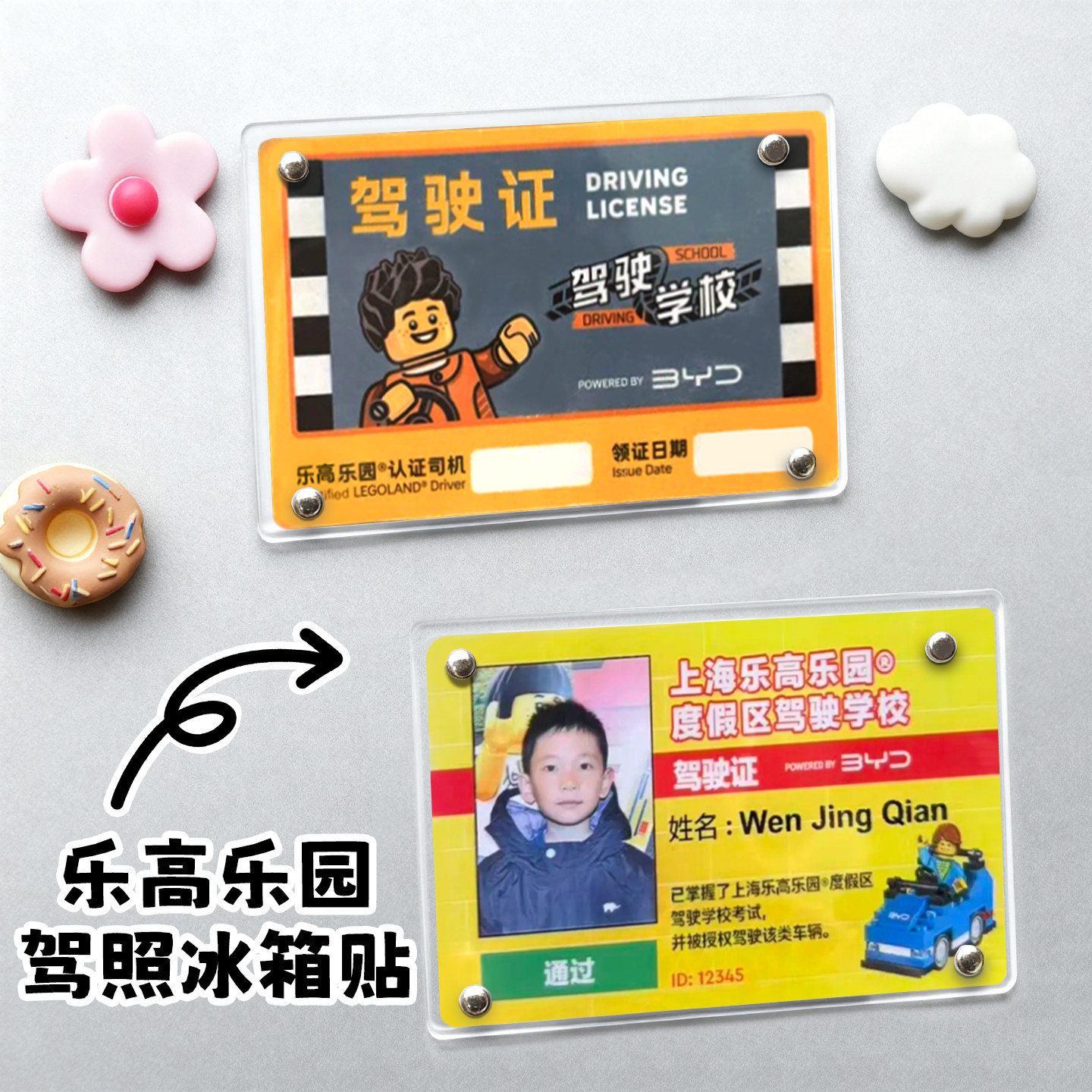 迪士尼门票冰箱贴自制装饰相框图片