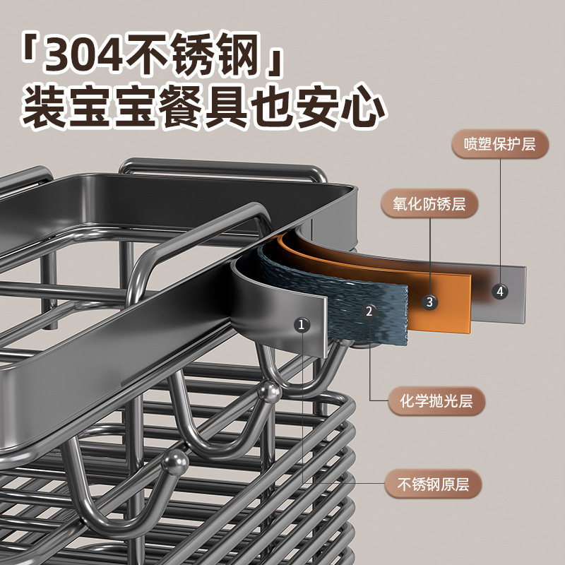 不锈钢筷子收纳盒厨房笼