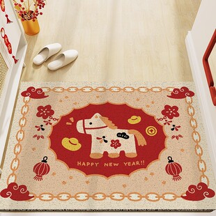 2026马年入户门地垫新年卡通玄关进门防滑垫耐脏地毯除尘加厚门垫