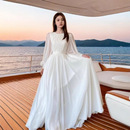 灯笼珠光纱多色婚纱圆领礼服气质连衣裙 时尚 2025欧美新款 亚马逊