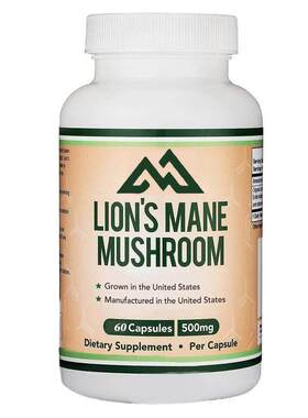 猴头菇粉补充蘑菇素食胶囊LION'S MANE MUSHROOM 60粒