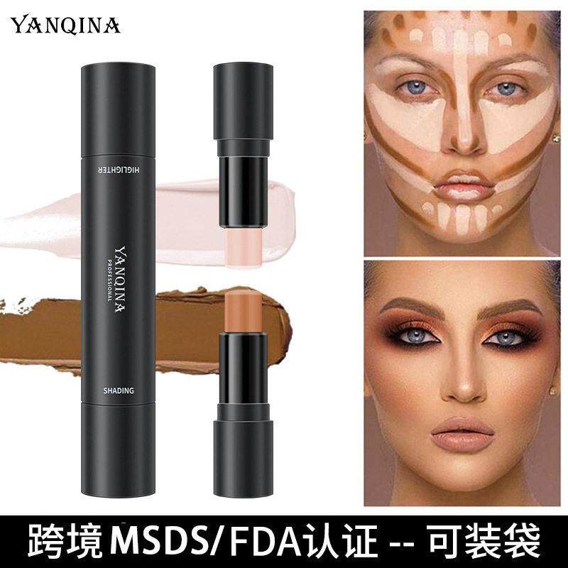 欧美妆双头提亮遮瑕粉底高光两用修容棒立体小脸美黑鼻影阴影