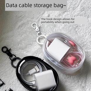 充电器电缆管理保护视觉多功能组织者便携式 袋透明数据电缆收纳袋