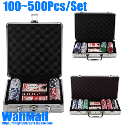 Casino Texas Poker Chips Aluminum Case Set 500 Dice Chips