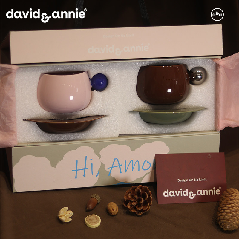 【新婚礼物】davidannie陶瓷咖啡杯子礼盒情侣小众订婚乔迁生日