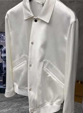 35211春夏季新款男士轻奢时尚休闲百搭翻领醋酸外套高品质酷商务
