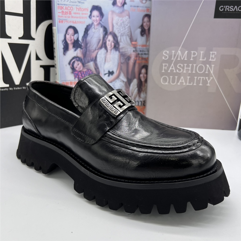 大男士皮鞋厚底商务套脚正装休闲皮鞋男2024新款高级感头层牛皮鞋