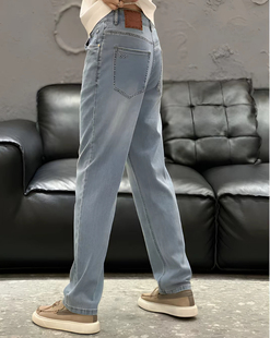 小野男装高奢牛仔裤醋酸混纺松弛感柔软细腻慵懒直筒男士简约6151