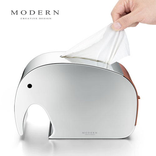 modern轻奢不锈钢高档礼品纸巾盒