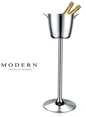 摩登MODERN轻奢如意双环立式高脚冰桶酒具红酒香槟啤酒家装饰摆件