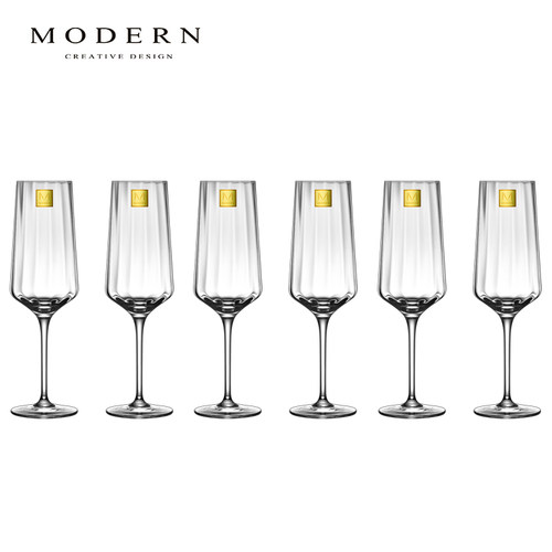 摩登MODERN高颜值聚餐香槟杯套装家用水晶高脚葡萄酒杯乔迁礼品
