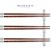 摩登MODERN轻奢蛇纹木尖头筷子家用檀木高端餐具新婚乔迁新居礼物