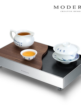 摩登MODERN原创心境茶盘轻奢北美胡桃木干泡茶台功夫茶具乔迁礼物