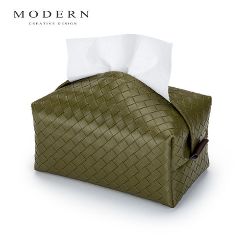 摩登MODERN轻奢高端纸巾盒客厅餐桌汽车用bv编织纸抽盒纸巾套