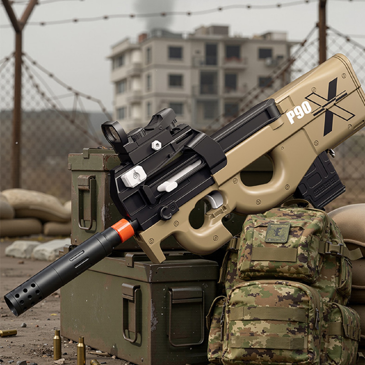 儿童男孩玩具枪仿真p90突击步枪CS栓拉动手鸡吃枪壳抛弹软枪锋冲