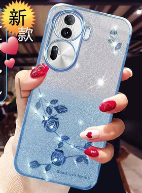 适用OPPOReno11pro手机壳女PJJ110新款0pp0Reno11曲面屏保护套pjh110全包防摔创意pr0闪钻软外壳时尚超薄高档