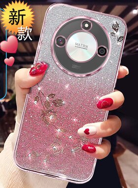 适用于荣耀X60手机壳女新款适用华为honorX60pro曲屏硅胶保护套BRCP一AN00网红镜头全包x60防摔x6o软外高级感