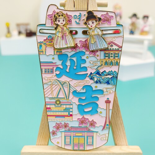 延吉创意打卡杯可滑动款冰箱贴