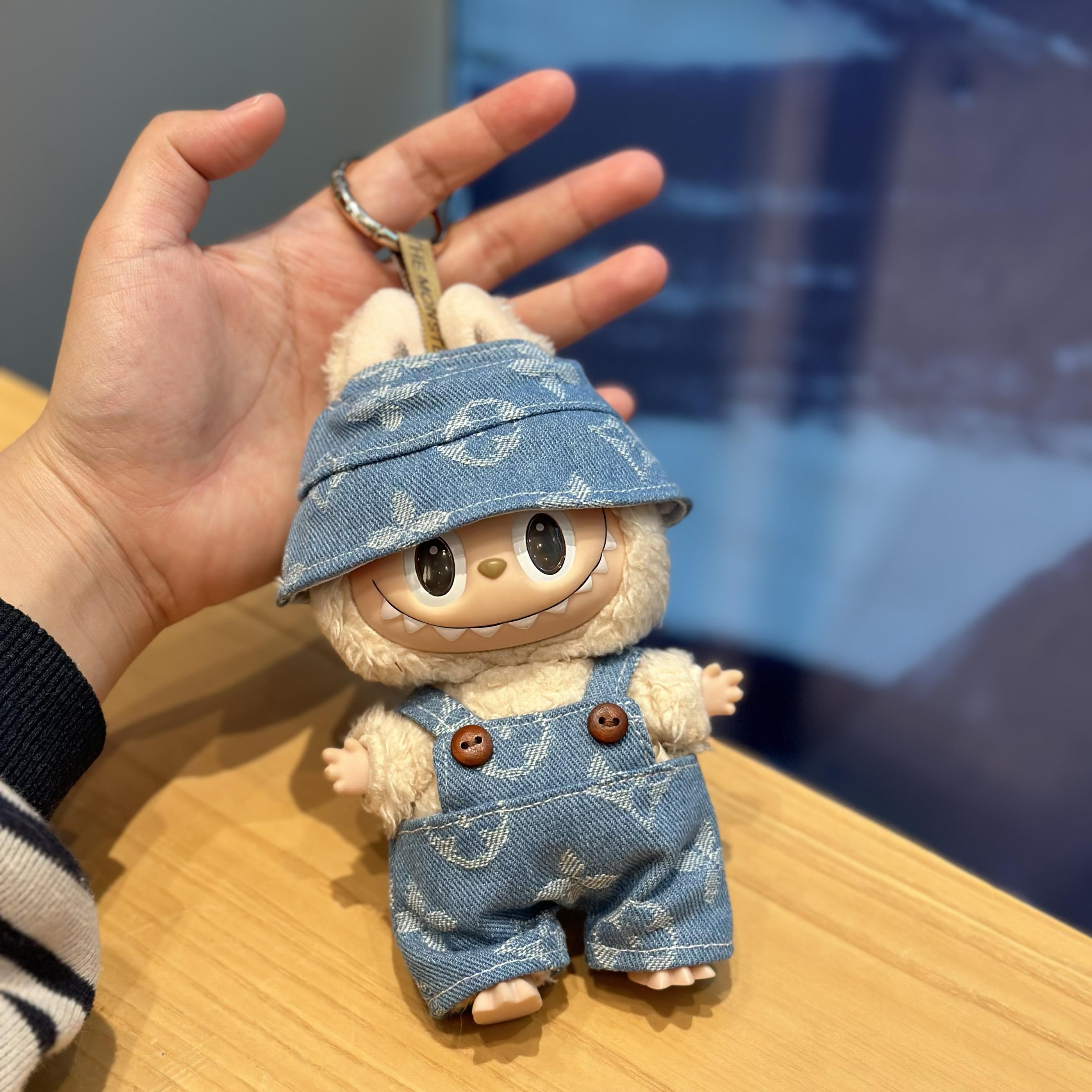 拉布布娃衣labubu公仔衣服1/2代挂件衣服17cm搪胶公仔服装拉布布