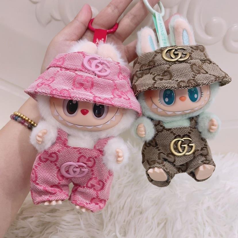 拉布布娃衣labubu公仔衣服17cm挂件公仔娃衣GG帽子背带裤一二代盲