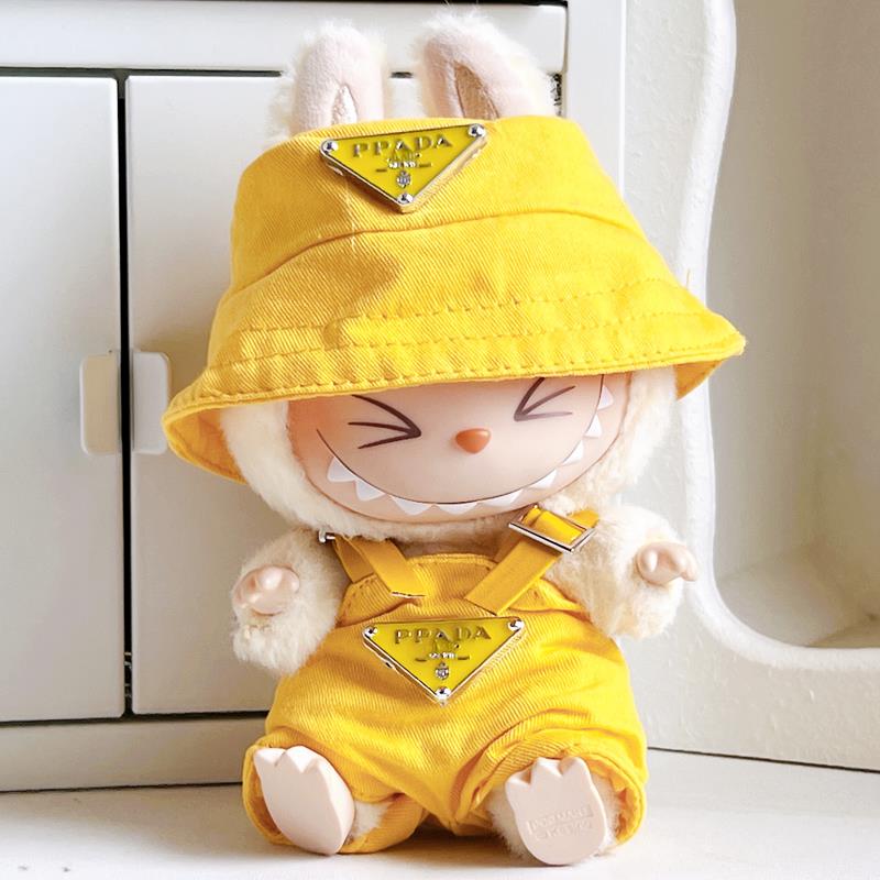 拉布布娃衣官方正品17cm一代二代三代衣服搪胶盲盒Labubu坐坐派对