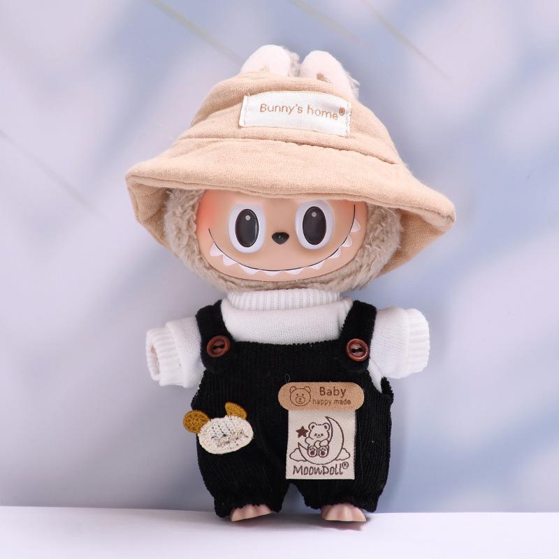 拉布布娃衣labubu玩偶衣服仅】一二代挂件月亮小熊背带裤坐坐换装