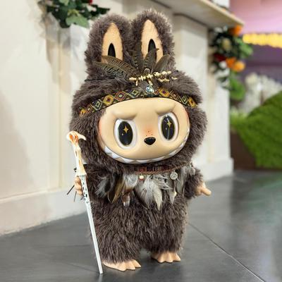 拉布布娃衣官方正品泡泡玛特labubu娃衣搪胶公仔58cmzimomo大首领