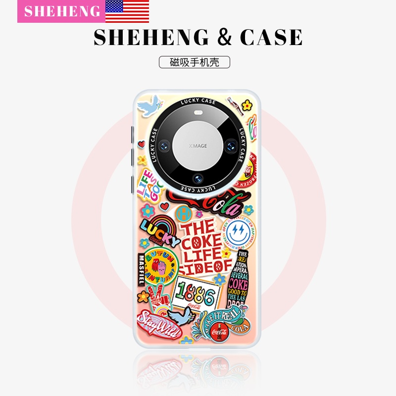 可乐贴纸适用华为手机壳带支架