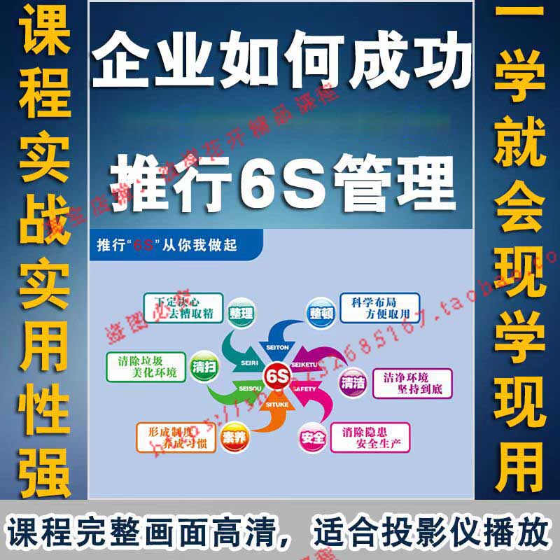 企业6S现场培训课程工厂生产车间5S生产计划物料管理视频教程素材