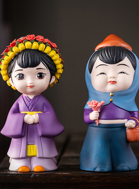 创意闽南泉州埔陶瓷仕女簪花摆件客厅茶室文创家居纪念品伴手礼